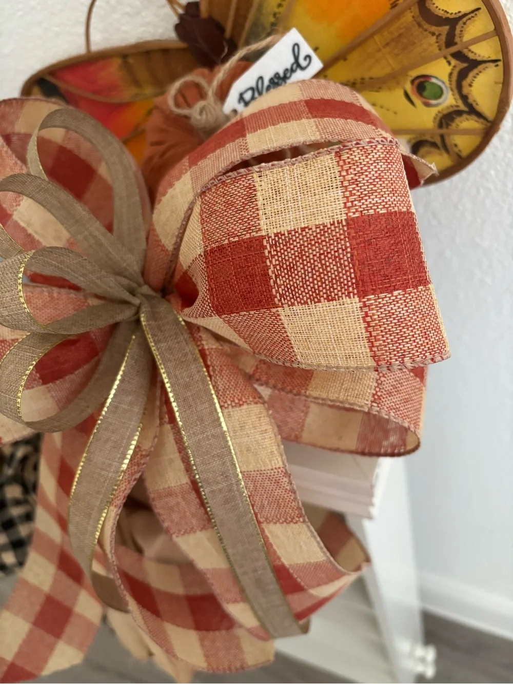Handmade Primitive Farmhouse Plaid Bow Country DIY BOW ONLY Final Sale